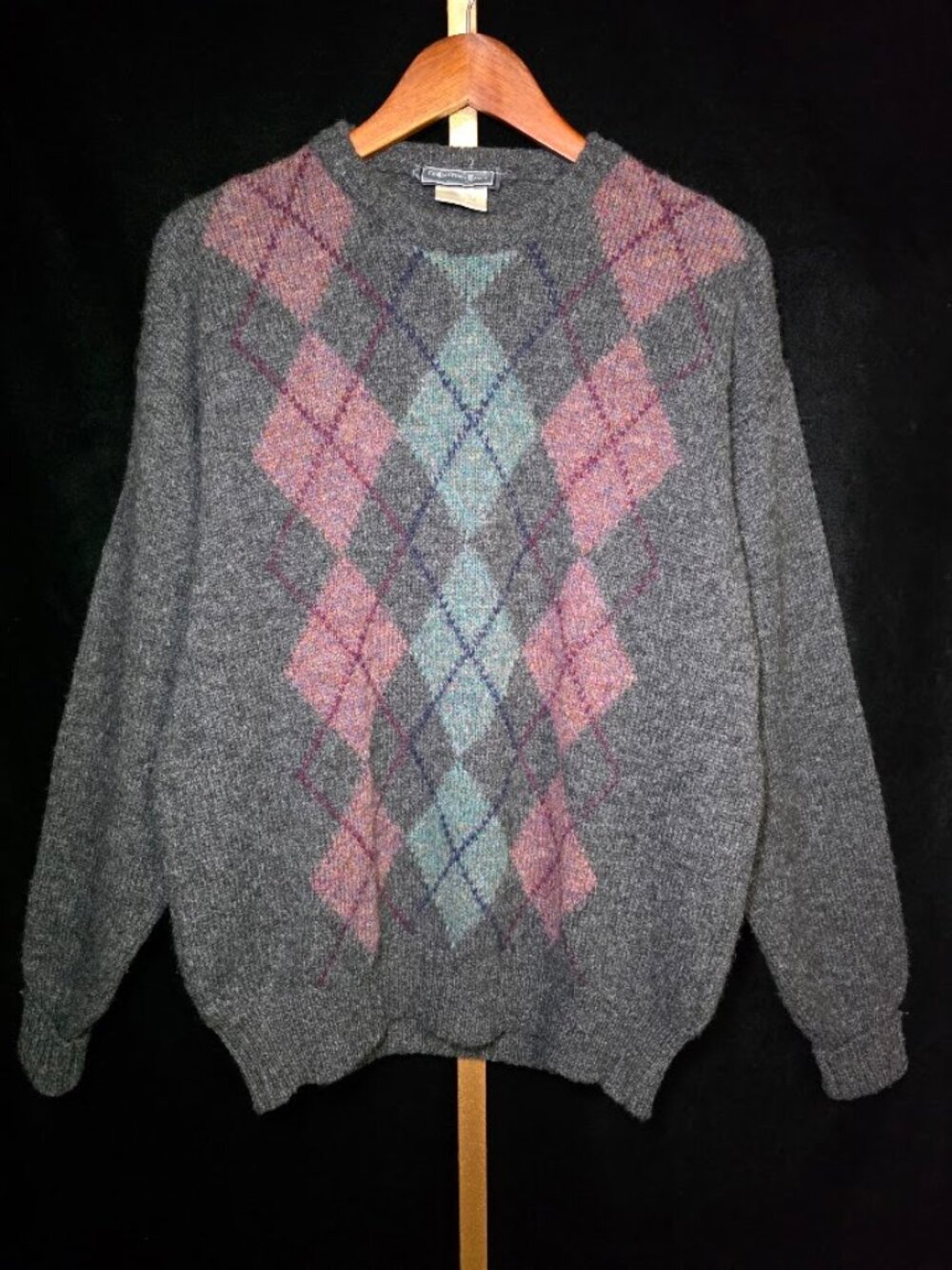 Christopher Hayes 100% Shetland Wool Argyle Sweater XL